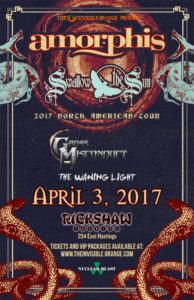 Amorphis with Swallow The Sun, Gross Misconduct and The Waning Light - April 3, 2017. Rickshaw Theatre. Vancouver, BC @ Rickshaw Theatre |  |  | 