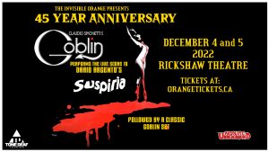 Two nights: Claudio Simonetti's GOBLIN performs SUSPIRIA @ Rickshaw Theatre